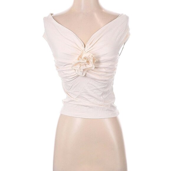 Reformation Emerald Knit Top in Horchata/Cream, Size XS, $128 - Picture 5 of 6